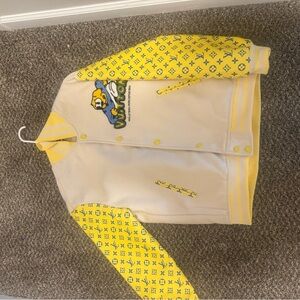 Yellow and Cream LV Varsity Jacket